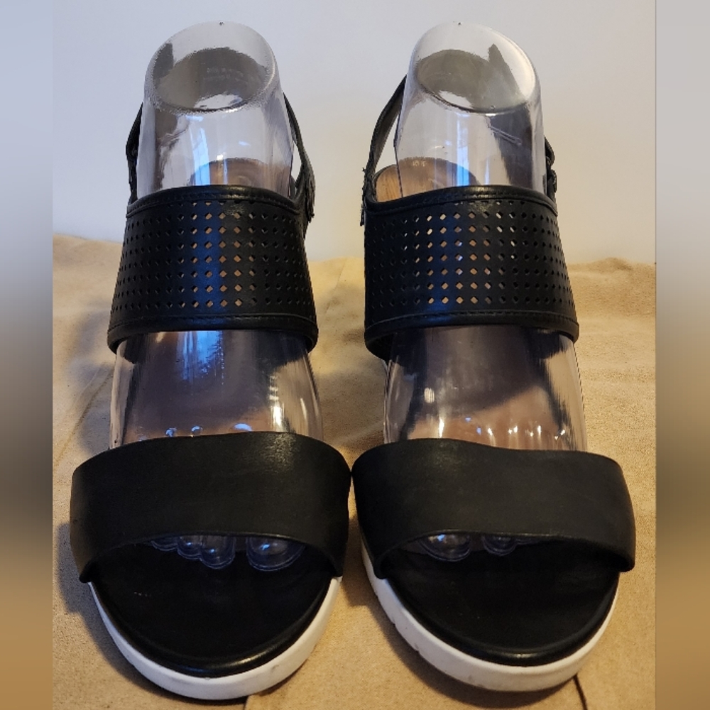 Clarks Black Heeled Sandals - Women's Size 9.5